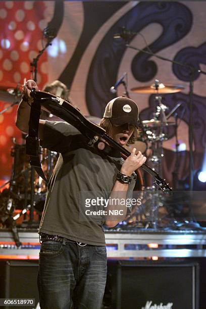 Episode 2631 -- Pictured: Paul Phillips of Puddle of Mudd performs on January 16, 2004 --