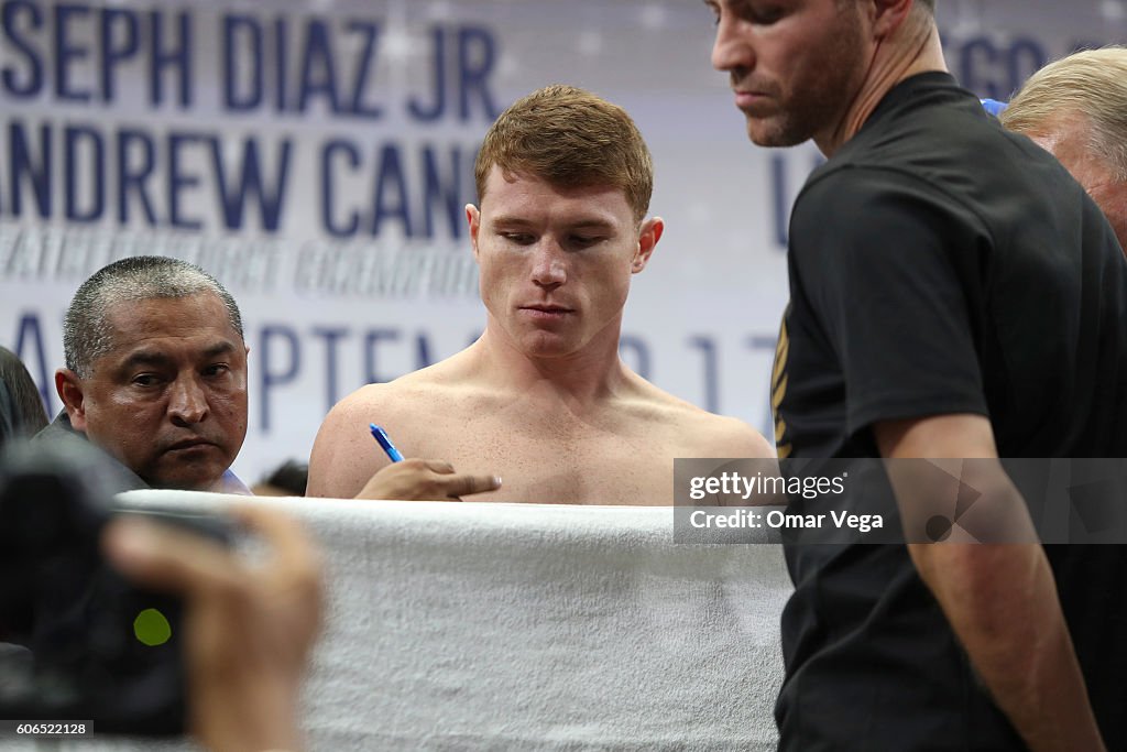 Canelo Alvarez v Liam Smith - Weigh-in