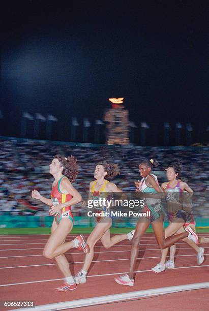 Competitors in the Women's 10,000 Metres final at the Centennial Olympic Stadium, at the Olympic Games in Atlanta, 2nd August 1996. Chinese...