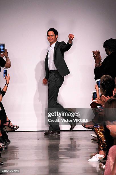 Fashion designer Zac Posen walks on the runway at the Zac Posen Ready to Wear Spring Summer 2017 fashion show during New York Fashion Week September...