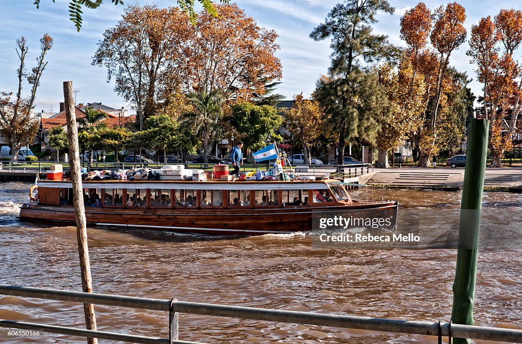 Wooden passenger boat