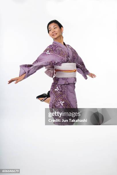 portrait of japanease man - hikizuri kimono stock pictures, royalty-free photos & images