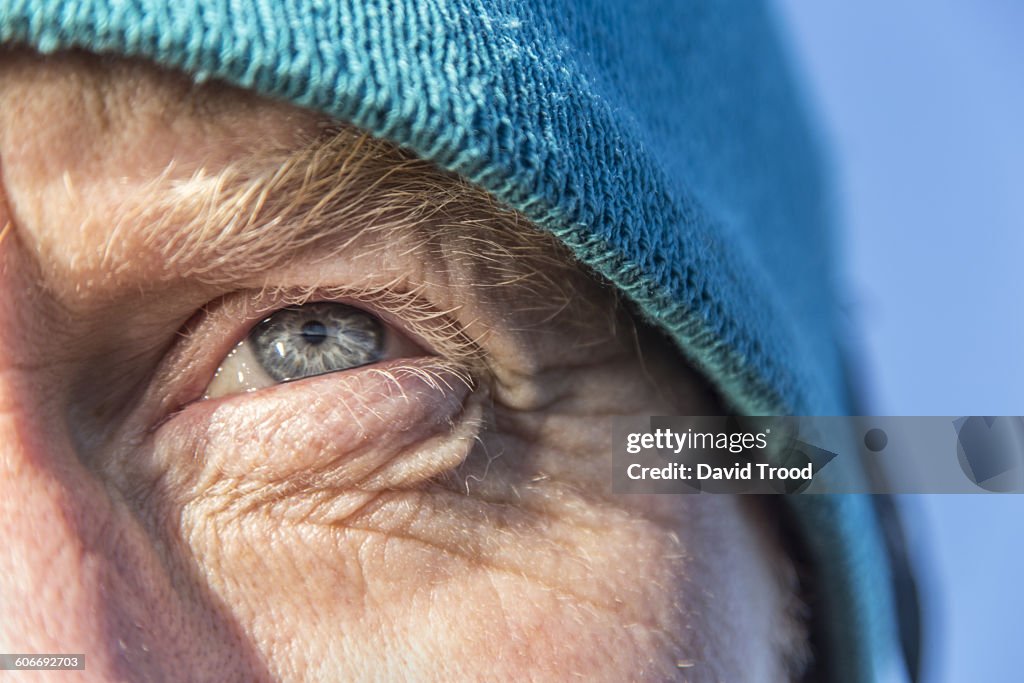 Close up of a man´s eye outdoors