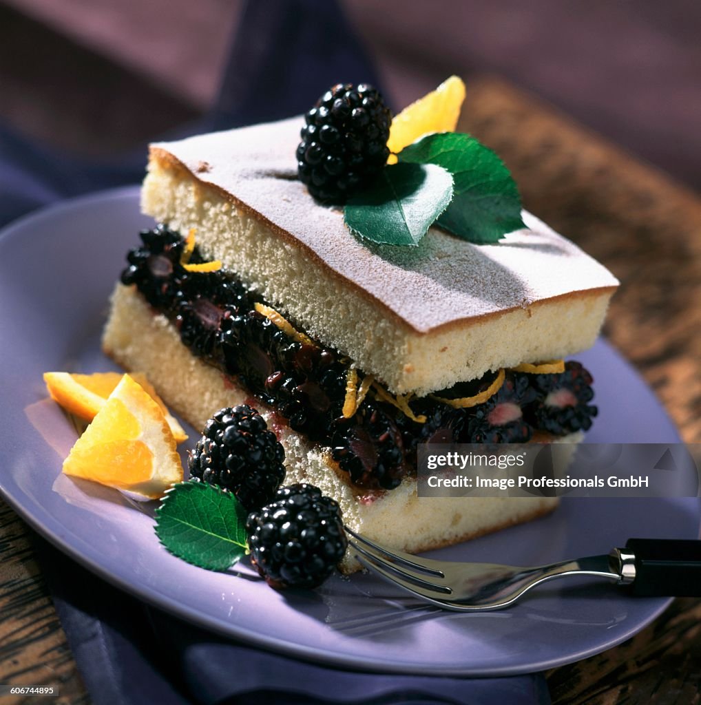 Five oclock tea and blackberry cake
