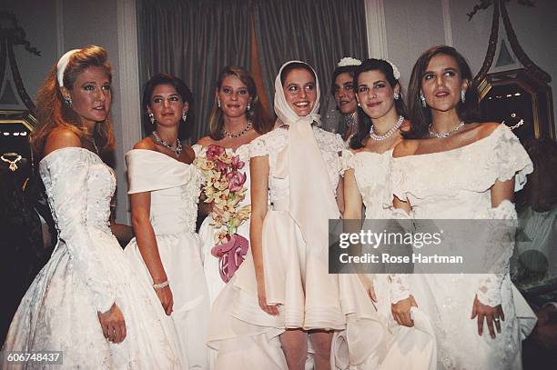 Fashion show of Vera Wang bridalwear at Harry Winston's, USA, 1990.