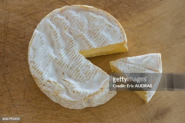 france, normandy, camembert cheese from normandy - camembert stock-fotos und bilder