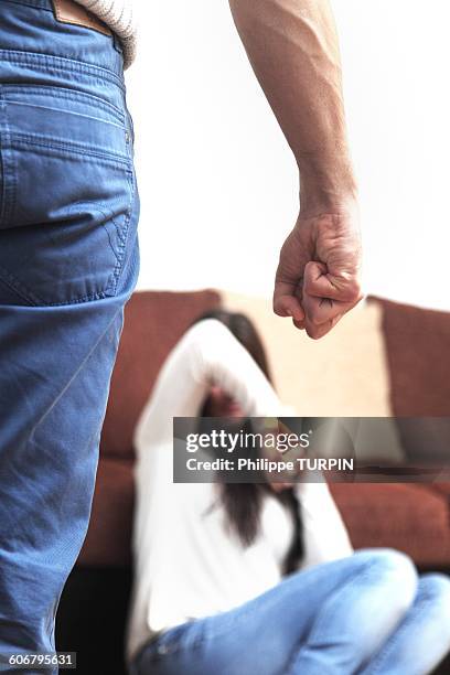 france, young couple at home - violence stock pictures, royalty-free photos & images