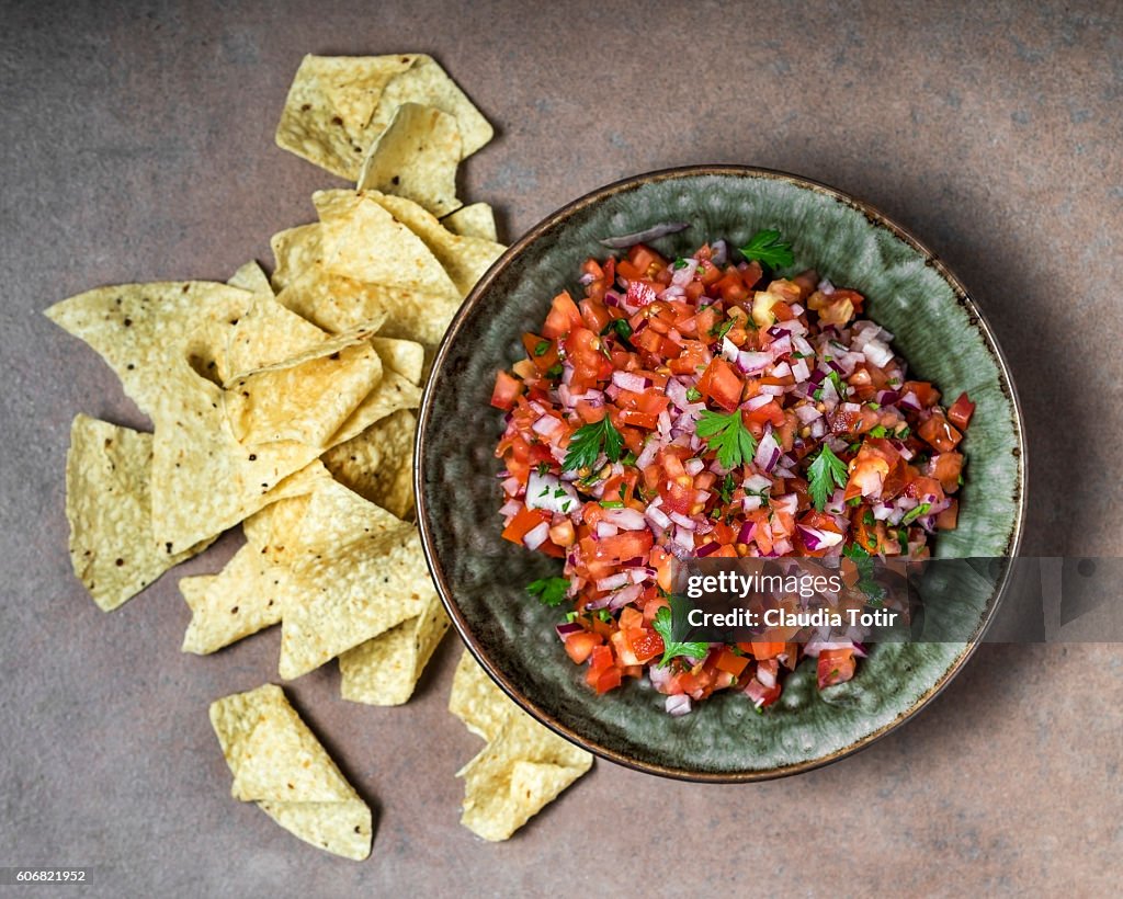 Salsa with chips