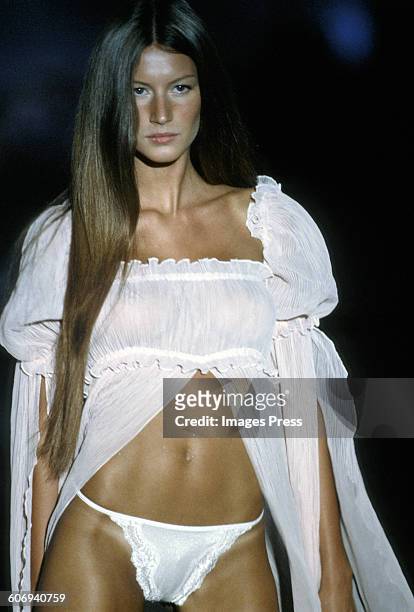 Gisele Bundchen at the 1999 Victoria's Secret Fashion show circa 1999 in New York City.