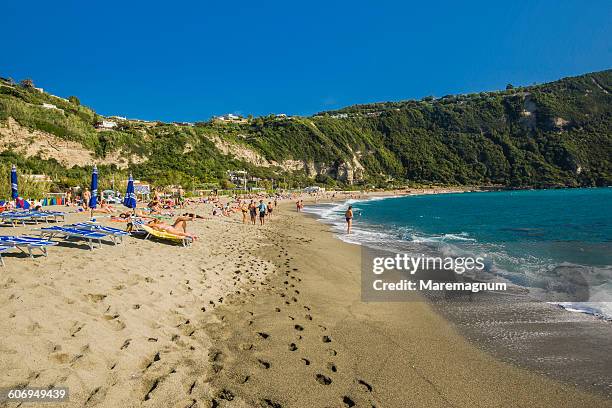 view of the beach of citara - ilha de ischia imagens e fotografias de stock