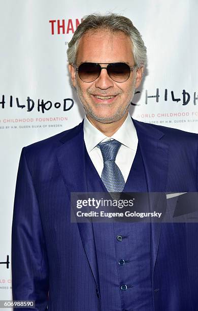 Andrea Bocelli attends the World Childhood Foundation USA Thank You Gala 2016 at Cipriani 42nd Street on September 16, 2016 in New York City.