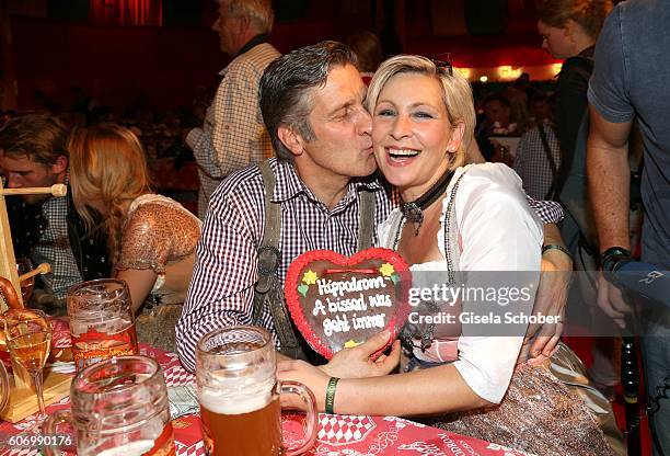 Claudia Jung and her husband Hans Singer during the Birgitt Wolff's Pre-Wiesn party, ahead of the Oktoberfest at Hippodrom in Postpalast on September...