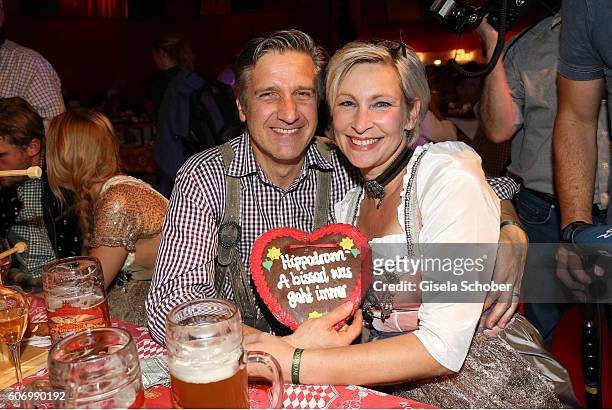 Claudia Jung and her husband Hans Singer during the Birgitt Wolff's Pre-Wiesn party, ahead of the Oktoberfest at Hippodrom in Postpalast on September...