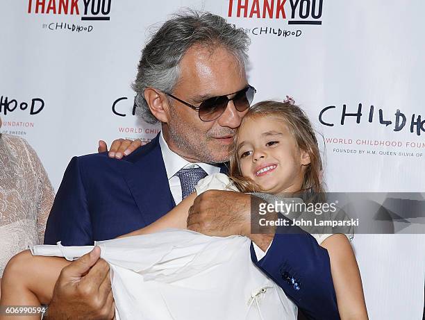 Virginia Bocelli and Artist Andrea Bocelli attend World Childhood Foundation USA Thank You Gala 2016 at Cipriani 42nd Street on September 16, 2016 in...