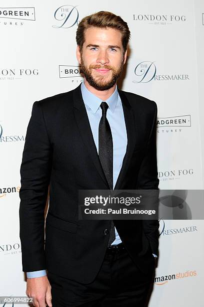 Liam Hemsworth attends the London Fog Presents a New York Special Screening of "The Dressmaker" at Florence Gould Hall on September 16, 2016 in New...