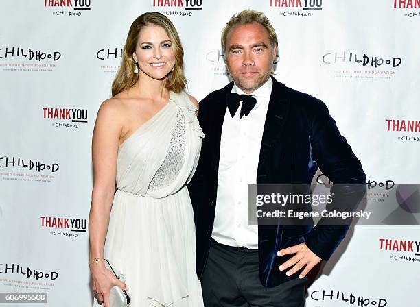 Johan Ernst Nilson and Princess Madeleine attend the World Childhood Foundation USA Thank You Gala 2016 - Arrivals at Cipriani 42nd Street on...