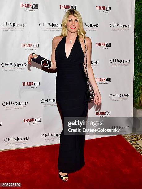 Meredith Ostrom attends the World Childhood Foundation USA Thank You Gala 2016 - Arrivals at Cipriani 42nd Street on September 16, 2016 in New York...