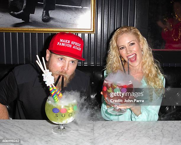Spencer Pratt and Heidi Montag celebrate her 30th Birthday party at Sugar Factory American Brasserie on September 16, 2016 in Miami, Florida.