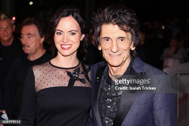Musician Ronnie Wood and wife Sally Wood attend 'The Rolling Stones Ole Ole Ole!: A Trip Across Latin America' Premiere during the 2016 Toronto...
