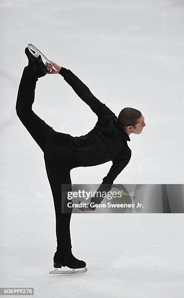 First place finisher, Jason Brown of the United States competes in the men's free skate program at the U.S. International Figure Skating Classic -Day...