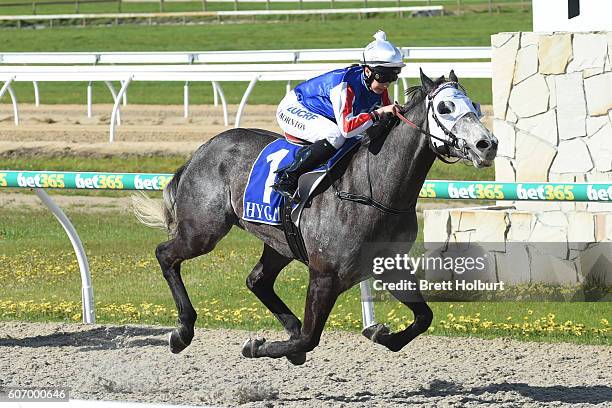 Magwitch ridden by Stephanie Thornton wins PRC Membership BM58 Handicap at Racing.com Park Synthetic Racecourse on September 17, 2016 in Pakenham,...