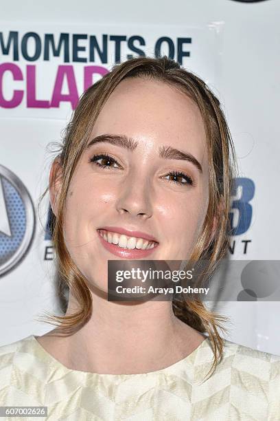 Hannah Leigh attends the premiere of Level 33 Entertainment's "Moments Of Clarity" at Arena Cinema Hollywood on September 16, 2016 in Hollywood,...