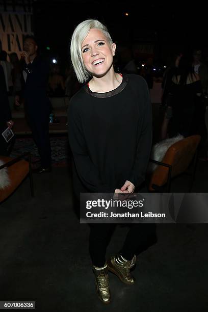 Hannah Hart attends the Vanity Fair Celebrates Emmy Weekend with YouTube And Shiseido At Vanity Fair Social Club at PLATFORM on September 16, 2016 in...