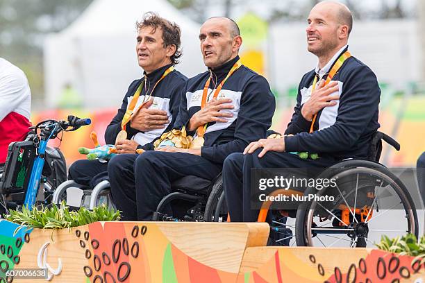 The italian team composed by Alessandro Zanardi toghether with Vittorio Podestà and Luca Mazzone won the gold medal, improving the second place in...