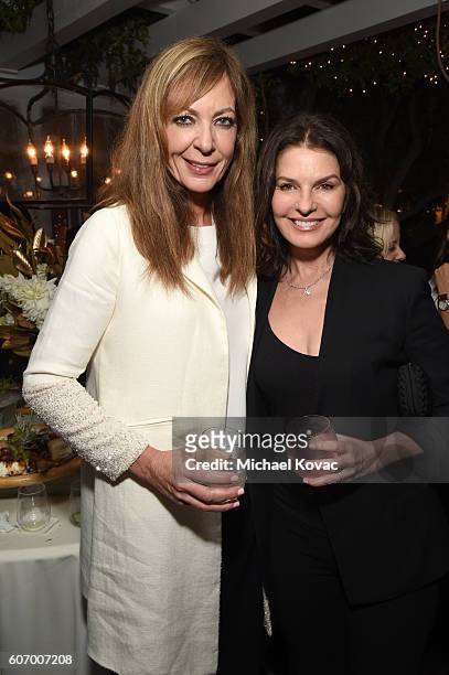 Actress Allison Janney and actress Sela Ward attend the Gersh Emmy Party presented by World Class Spirits at a private residence on September 16,...