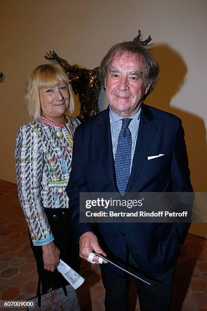 Jean-Michel Wilmotte and his wife attend the 4O Rue de Sevres : Preview at the Head Offices of Both Kering and Balenciaga. Building. The site was the...