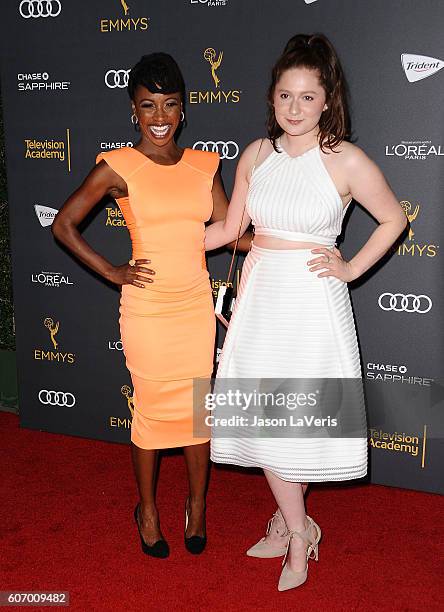 Actresses Shanola Hampton and Emma Kenney attend the Television Academy reception for Emmy nominated performers at Pacific Design Center on September...