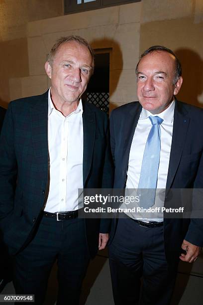 Of Kering Group, Francois-Henri Pinault and Pierre Gattaz attend the 4O Rue de Sevres : Preview at the Head Offices of Both Kering and Balenciaga....