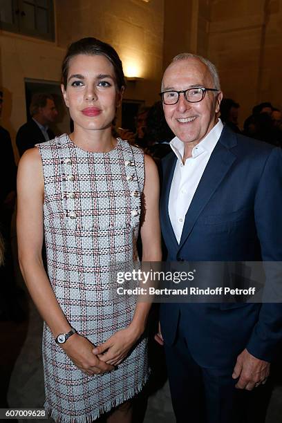 Charlotte Casiraghi and President of the Olympique de Marseille Football Club, Frank McCourt attend the 4O Rue de Sevres : Preview at the Head...