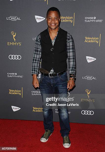 Actor Cuba Gooding Jr. Attends the Television Academy reception for Emmy nominated performers at Pacific Design Center on September 16, 2016 in West...