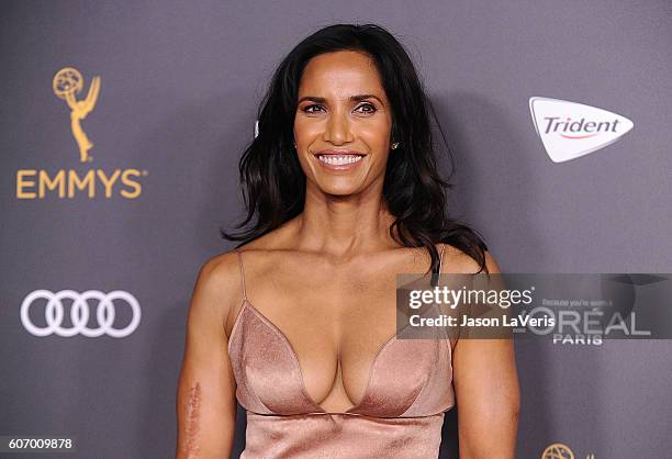 Padma Lakshmi attends the Television Academy reception for Emmy nominated performers at Pacific Design Center on September 16, 2016 in West...