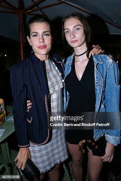 Charlotte Casiraghi and Mathilde Pinault attend the 4O Rue de Sevres : Preview at the Head Offices of Both Kering and Balenciaga. Building. The site...