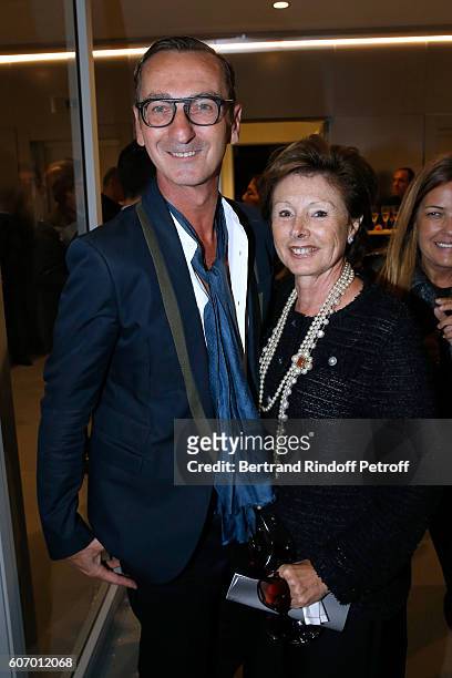 Bruno Frisoni and Marie-Louise de Clermont Tonnerre attend the 4O Rue de Sevres : Preview at the Head Offices of Both Kering and Balenciaga....