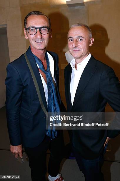 Bruno Frisoni and Herve van der Straeten attend the 4O Rue de Sevres : Preview at the Head Offices of Both Kering and Balenciaga. Building. The site...