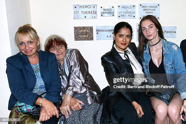 Photographer Agnes Varda, her daughter Rosalie Varda, actress Salma Hayek and Mathilde Pinault attend the 4O Rue de Sevres : Preview at the Head...