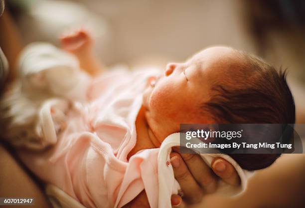 mom with beautiful newborn baby - new life fotografías e imágenes de stock