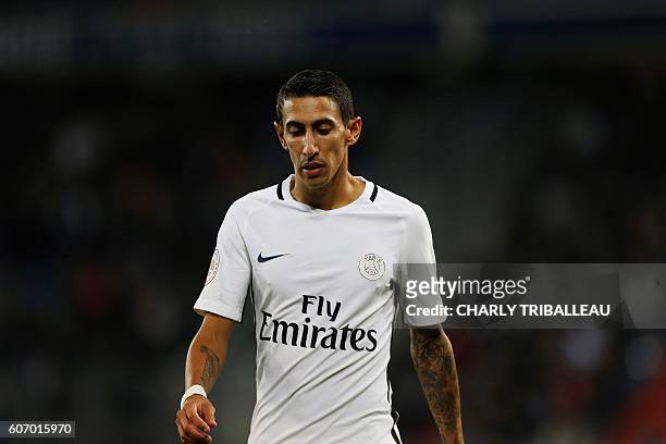 Paris Saint-Germain's Argentinian forward Angel Di Maria pictured during the French L1 football match between Caen and Paris , on September 16, 2016...
