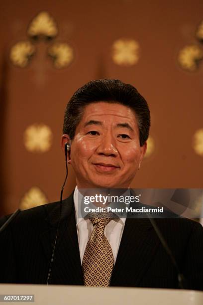 Close-up of South Korean President Roh Moo-hyun as he attends an unspecified event, December 2, 2004.