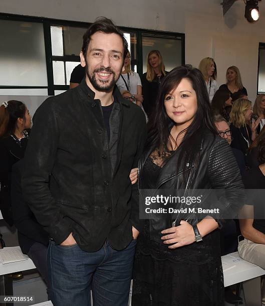 Ralph Little and Zoe Rocha attends the Jasper Conran runway show during London Fashion Week Spring/Summer collections 2017 on September 17, 2016 in...