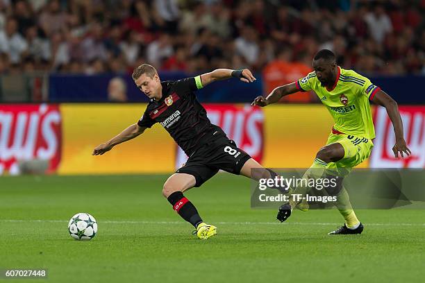 Leverkusen, Germany , UEFA Champions League - 2016/17 Season, Group E - Matchday 1, Bayer 04 Leverkusen - ZSKA Moskau, 2:2, Lars Bender gegen Lacina...