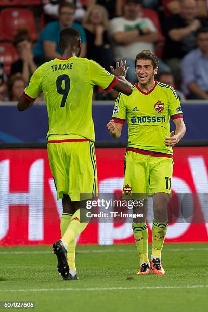 Leverkusen, Germany , UEFA Champions League - 2016/17 Season, Group E - Matchday 1, Bayer 04 Leverkusen - ZSKA Moskau, 2:2, Lacina Traore und Aleksey...