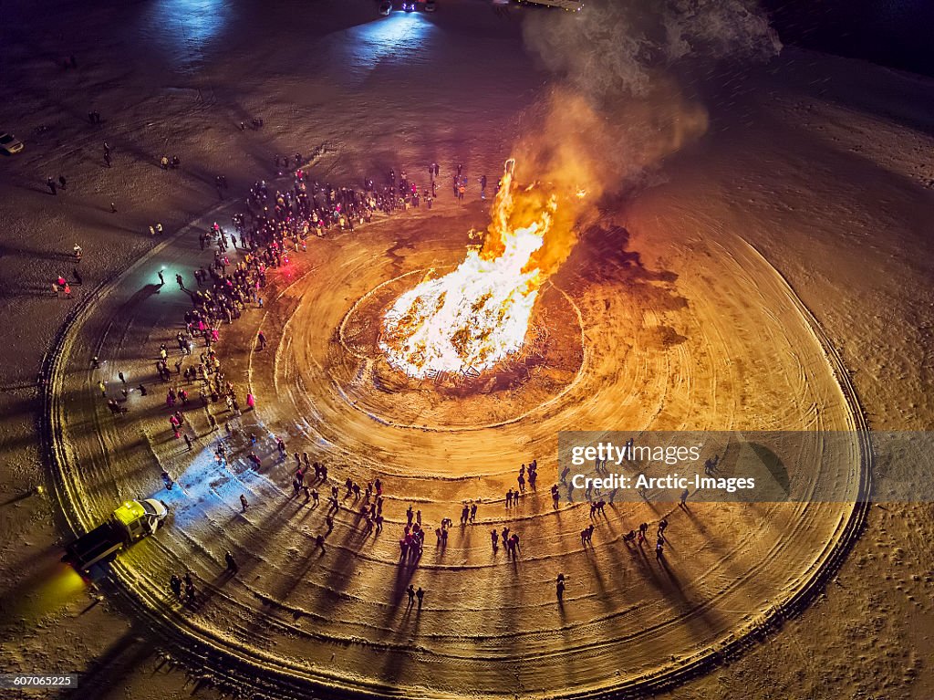 Aerial view of Bonfire, Reykjavik, Iceland