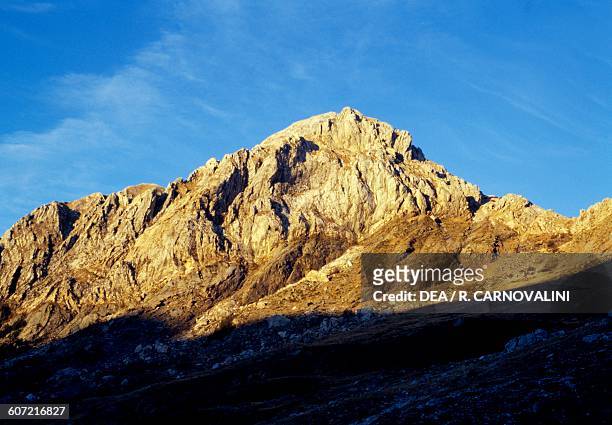 Pizzo d'Uccello peak , Apuan Alps nature park, Tuscany, Italy.