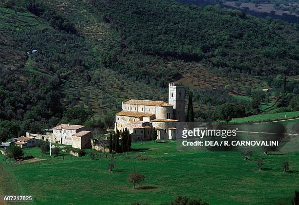 Abbey of Sant'Antimo, Castelnuovo dell'Abate, Tuscany. Italy, 12th century.