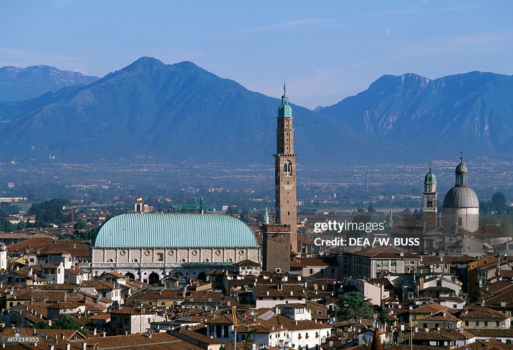 View of Vicenza and Basilica Palladiana, by Andrea Palladio (1508-1580), from Mount Berico (UNESCO World Heritage List, 1994, 1996), Veneto, Italy, 16th-17th century