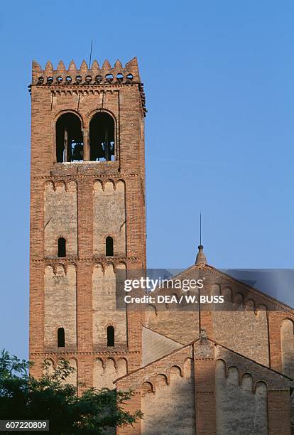 Bell tower of the church of Saint Justine Monselice, Veneto. Italy, 13th century.